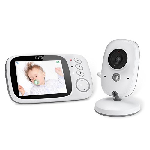 GHB Vigilabebés Inalambrico Bebé Monitor Inteligente con LCD 3.2 Pulgadas y Cámara Visión...