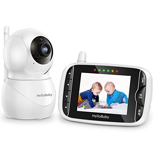HelloBaby Bebé Monitor Vigilabebés con Cámara y Audio, Pantalla IPS LCD Video Baby Monitor sin...