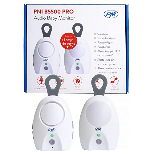 PNI Audio Baby Monitor B5500 Pro inalámbrico, intercomunicador, con lámpara de Noche, función Vox...