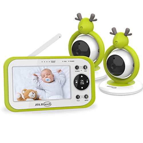 JSLBtech Vigilabebés Inalambrico con Cámara, Monitor de Bebé Visión Nocturna Pantalla LCD de...