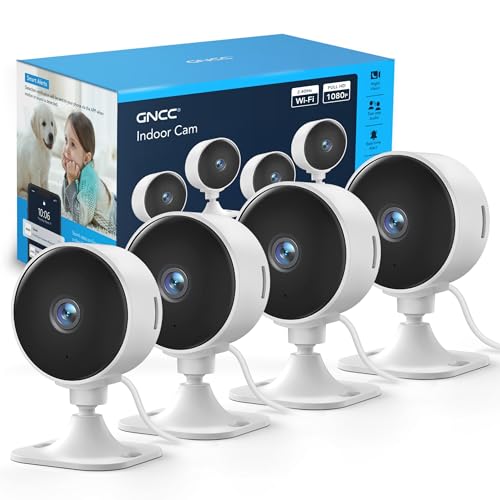 GNCC GC3 Pack 4 Camaras Vigilancia Domicilio WiFi 1080P, Fijas, Monitor Bebés/Mascotas, Visión...
