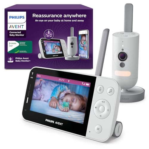 Philips Avent Vigilabebés Conectado con Wi-Fi, cámara HD de Calidad, visión Nocturna por...