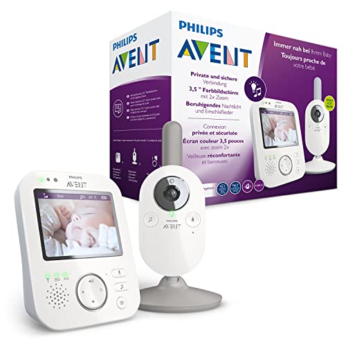 Philips Avent DECT - Vigilabebés con vídeo digital, luz nocturna y temperatur (modelo SCD843/26)