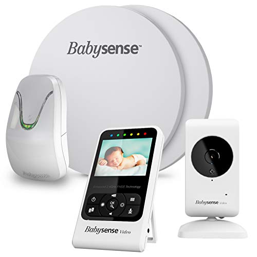 BabySense Monitor de vídeo y movimiento respiratorio del bebé - Modelos: 7 + V24R - Paquete de...