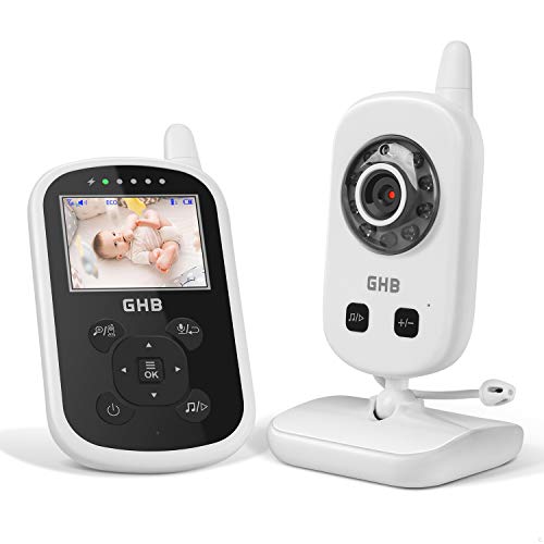GHB Vigilabebés Inalambrico Bebé Monitor Inteligente con LCD 2.4 Pulgadas