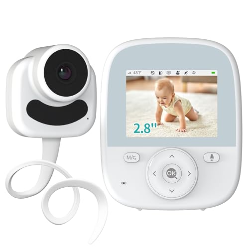 VIZOLINK 2.8' Vigilabebés con Cámara, Portátil Monitor para Bebés con 4000mAh Batería, HD...